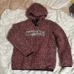 Madeira Beach Maroon Sherpa Hoodie